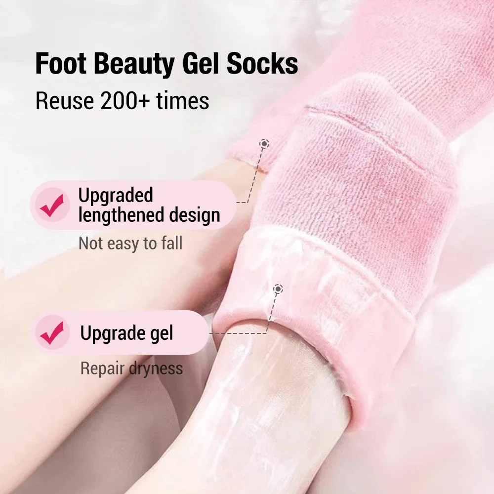 1 Pair Foot Care Socks Anti Cracking Moisturizing Gel Socks Exfoliating Dead Remove Skin Care Protective Foot Tools