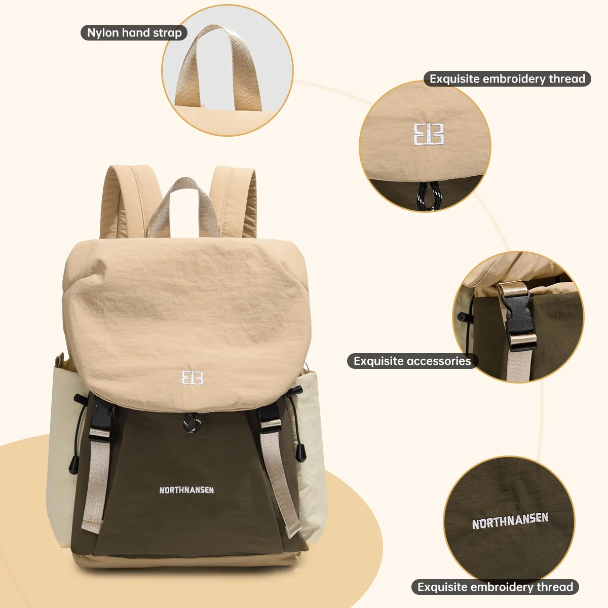 French Saint Levi 2025 New Vintage Backpack Lightweight Casual Versatile Men's Simple Backpack Travel School Bag Women