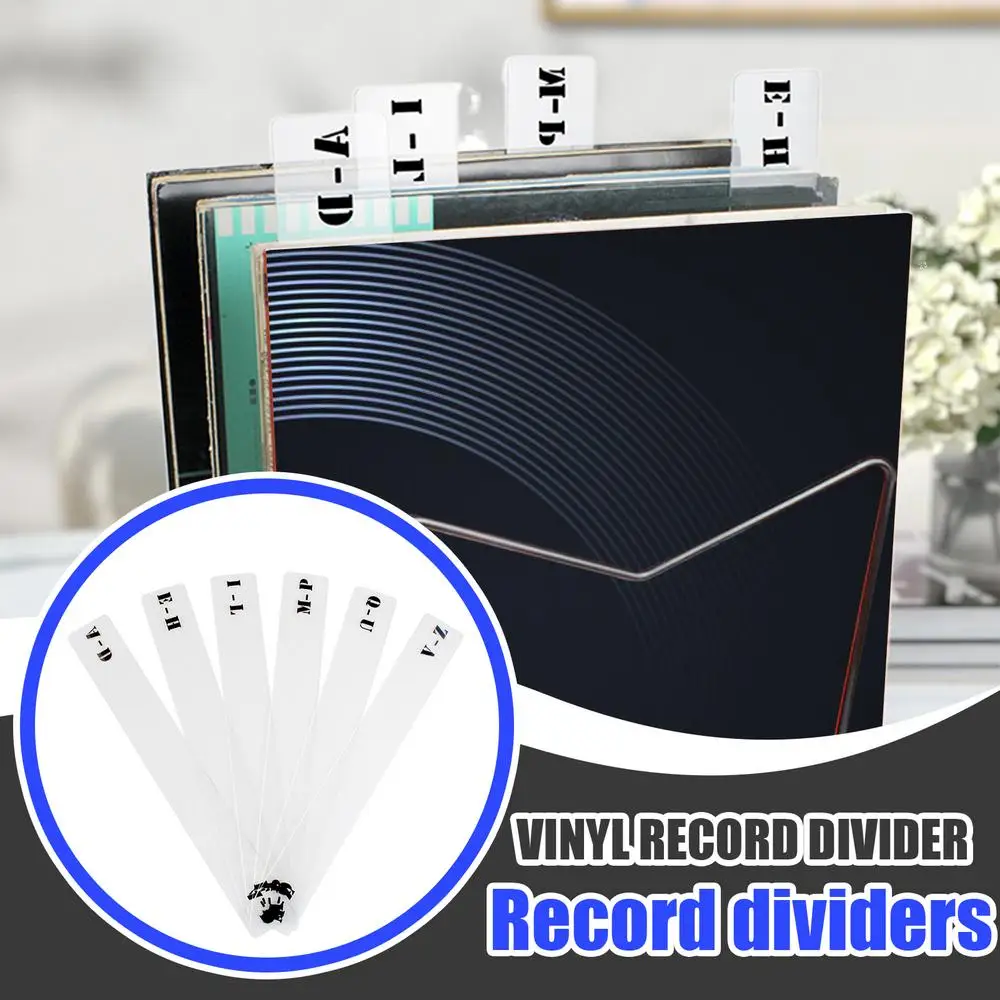 Acrylic Record Dividers 6Pcs Music Classification Cards Record Holder Organizer Guides Alphabet Separator Media Dividers For