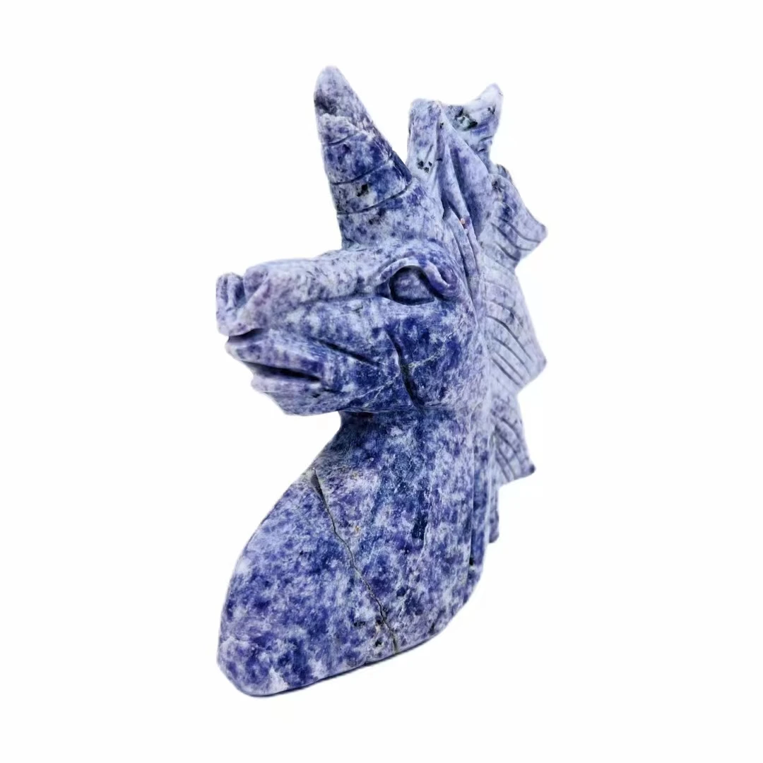 

Natural Crystal Unicorn Figurine Statuette Lepidolite Manual Carving Craft Sculpture Ornament For Healing Home Decor Gift