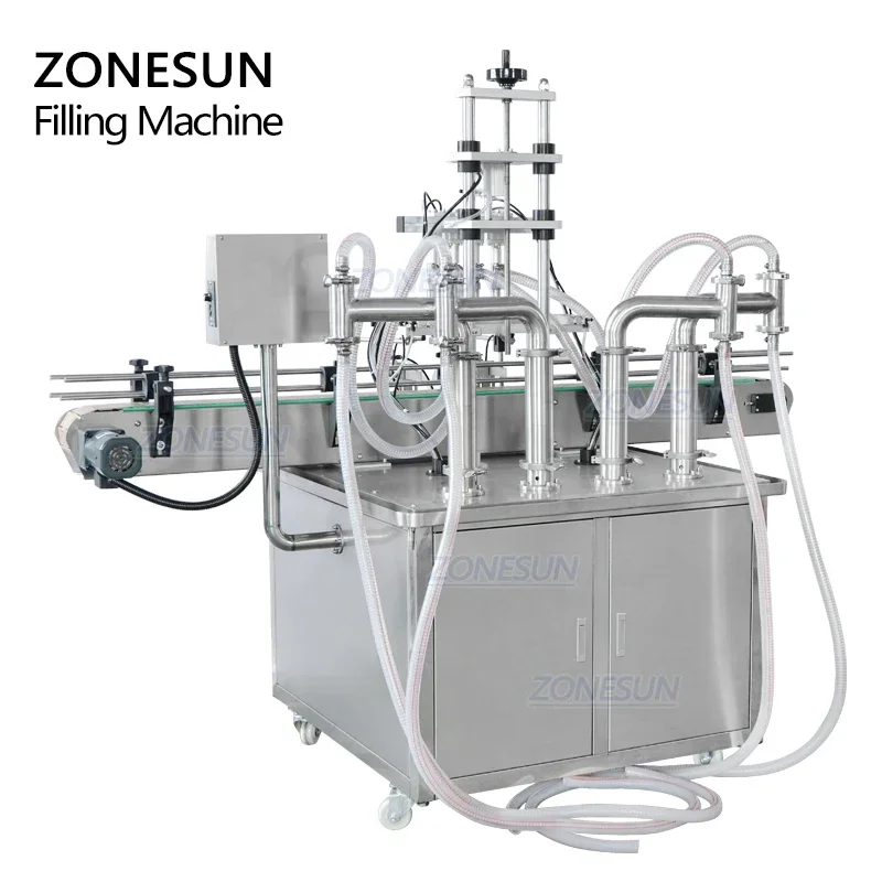 ZONESUN Custom Vertical Type Edible Oil Perfume Shampoo Bottle Filling Machine For Production Line ZS-YT4T-4Y - Image 6