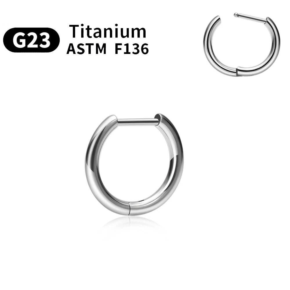 1/10 Stück G23 Titan Basic Simple Round Hoop Set Körperschmuck Nasenringe Septum Clicker Helix Ohrring Tragus Großpackung – Detail 4