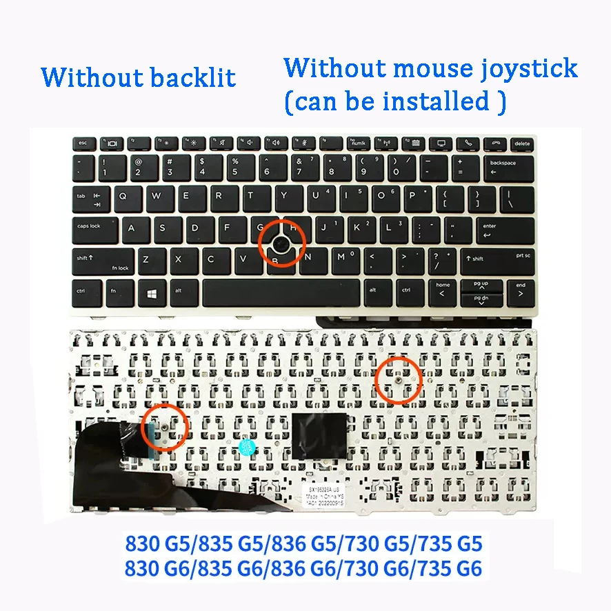 New Laptop Keyboard For HP 830 836 735 G5 G6 835 730 G5