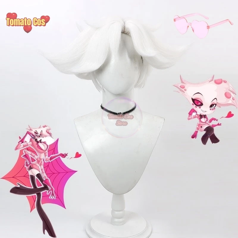 

ReadyStock-Hazbin Косплей отель пыль Ангел косплей Ангел пыль парик Ангел пыль белый парик для женщин мужчин Хэллоуин косплей парик Чарли