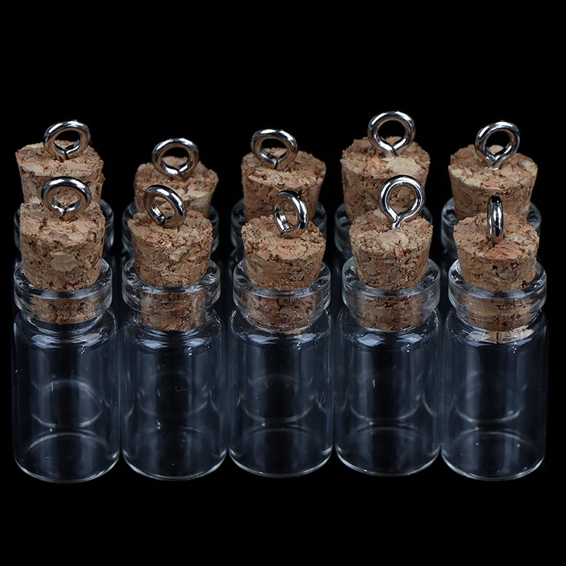 Mini Transparent Glass Bottle with Cork Decoration DIY Container Wishing Jar Decoration Wedding Message Bottle