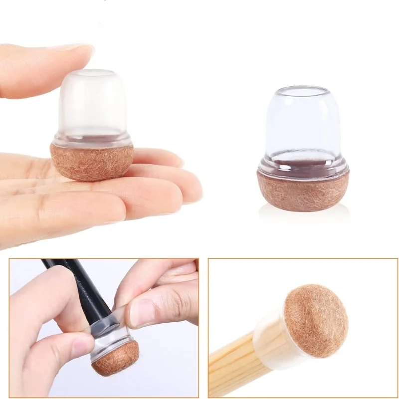 8-Piece Non-Slip Chair Leg Floor Protector Caps with Felt Pads