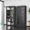 Display Cabinet with Glass Doors, Black Curio Cabinet with Lock, 71“ Tall Display Case for Living Room, Bookcase for Home, Clini 5
