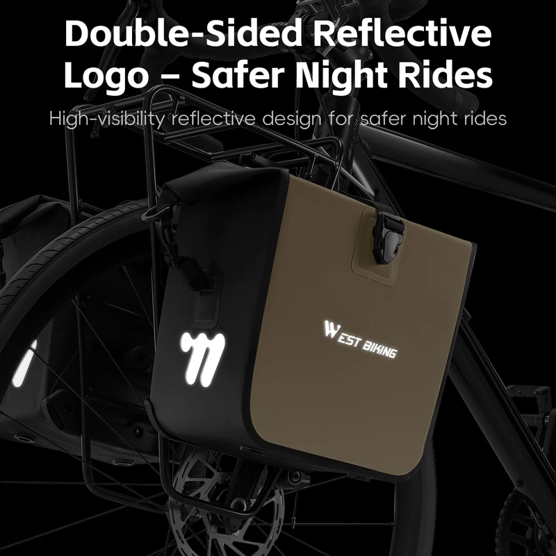 WEST BIKING Borsa Anteriore Multiuso Completamente Impermeabile per Bicicletta, Borsa Laterale Doppia 12L-20L, Borsa Portatile a Sgancio Rapido - immagine 6