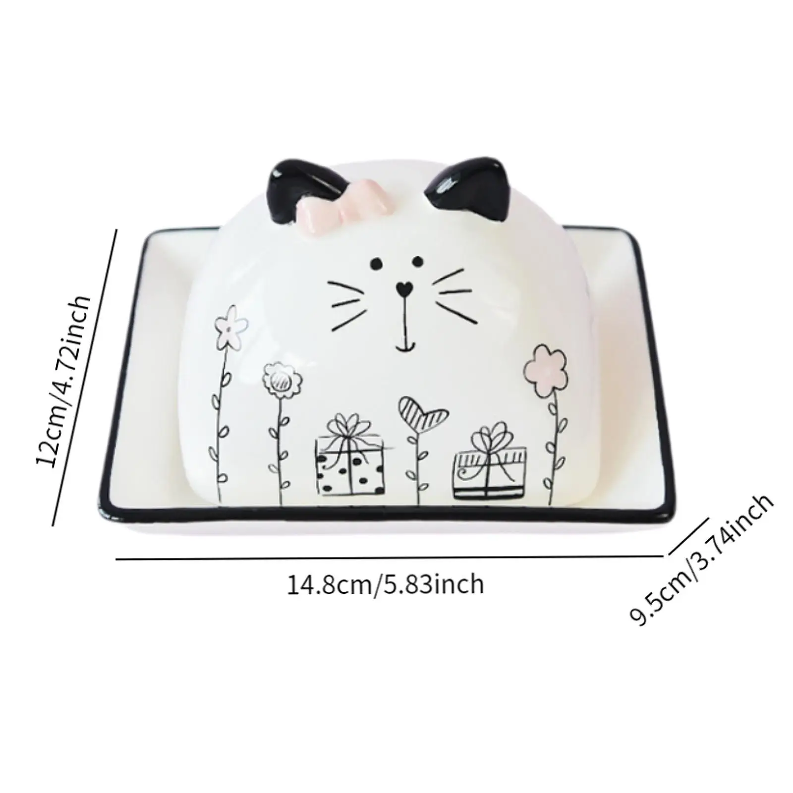 Butter Dish Easy to Clean Kitchen Decor Cartoon Butter Keeper with Lid for Hotels Restaurant Refrigerator Dining Table Kitchen
