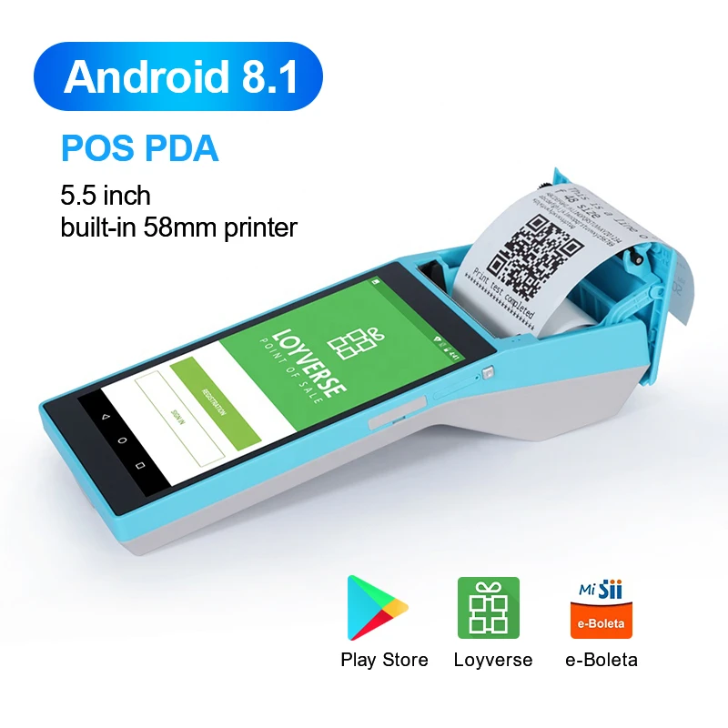 58mm Handheld POS Terminal Android Mobile Thermal Receipt Ticket