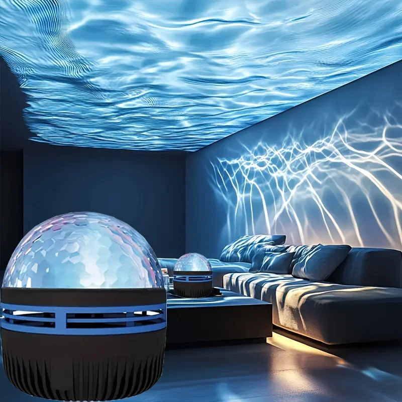 Water Wave Effect Projector, Galaxy Projector, 7 Color Modes, Suitable for Bedrooms, Home Theaters, Weddings, Camping