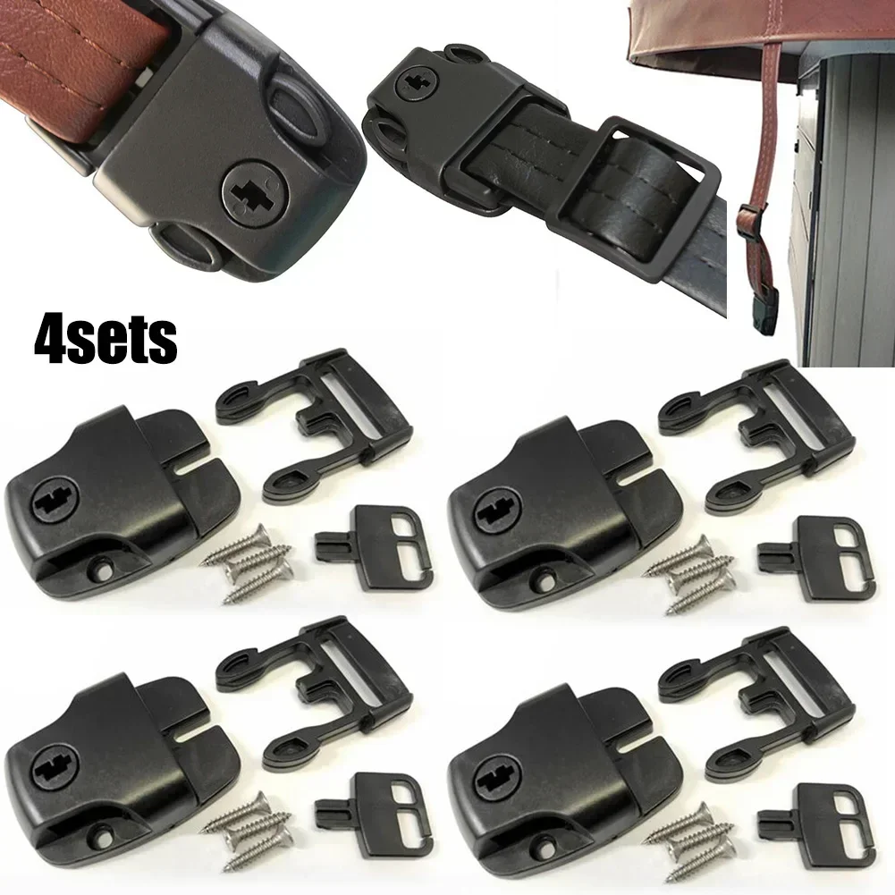 4Set Spa Hot Tub Cover Broken Latch Repair Kit Clip Lock Plastic 26mm For 1inch Wide Straps With Key And Hardware Home