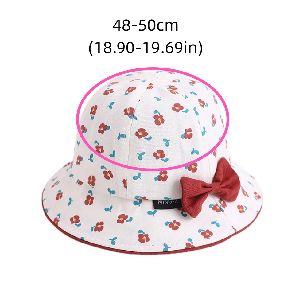 Comfortable Korean Style Flower Bucket Cap Wide Brim Bowknot Baby Shading Hat Breathable Anti-UV Empty Top Sunhat Girls