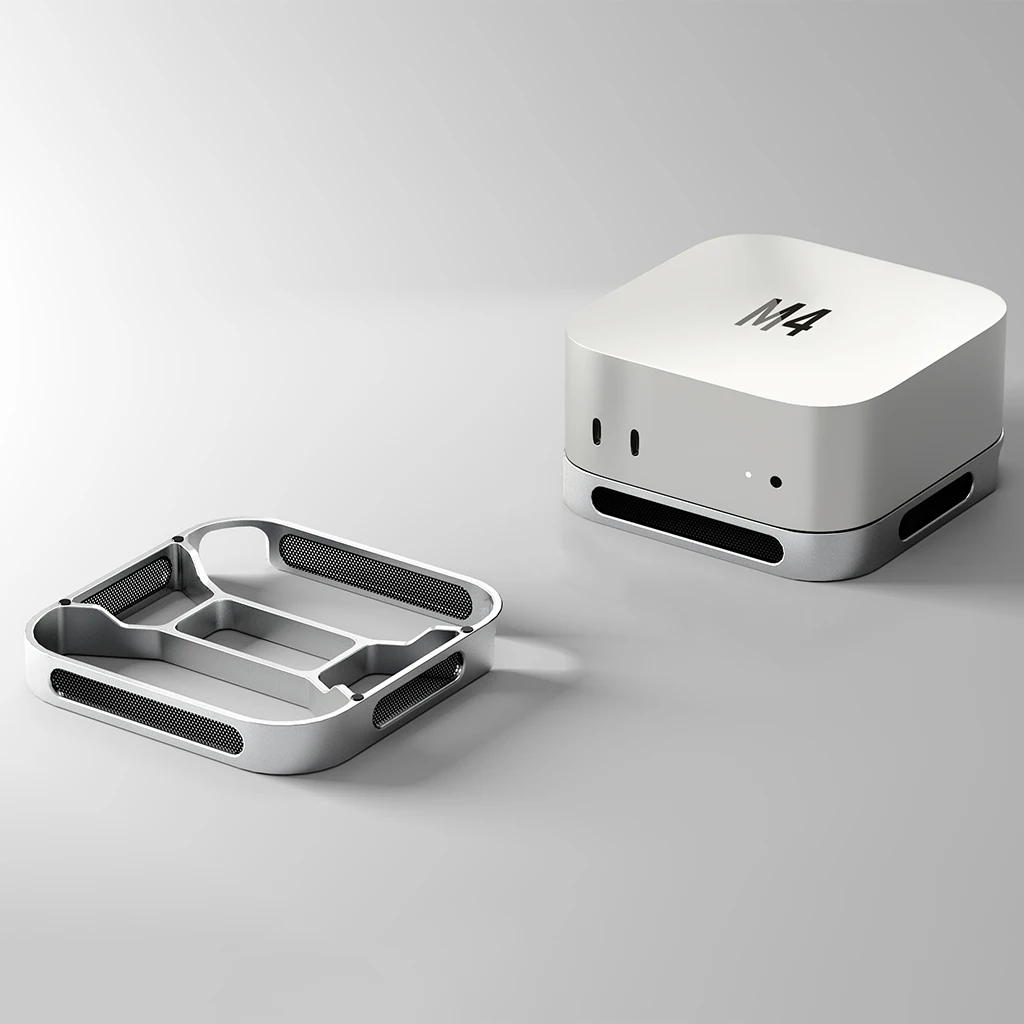 Mac mini M4/M4 Pro 컴퓨터 라이저 방진 베이스 방열 브래킷 알루미늄 합금 냉각 홀더 도크용 데스크탑 스탠드