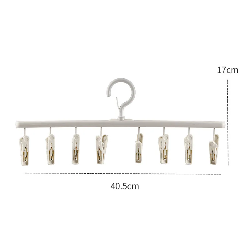8Pegs Plastic Clothes Drying Hanger Windproof Clothing Rack 8 Clips Sock Laundry Airer Hanger Underwear Socks Holder 6