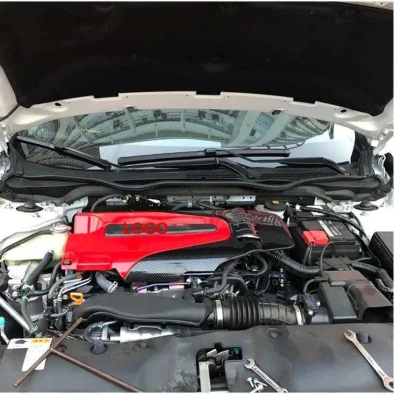 Car engine hood cover For Honda 10th Generation Accord Civic-ABS Carbon Fiber Color Auto Engine Cover Bonnet Hood Soundproof