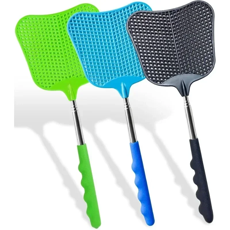 Fly Swatter Telescopic Fly Swatters with Stainless Steel Handle Large Bug Swatter That Work for Indoor Classroom Office Outdoor
