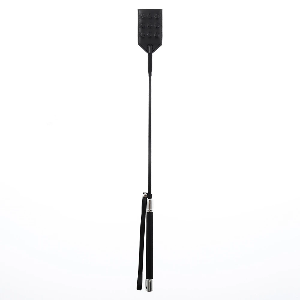 Enhance Pain Stainless steel Spikes 52CM Long PU Leather Spanking Paddle Slapper Whip for Horse Training 3