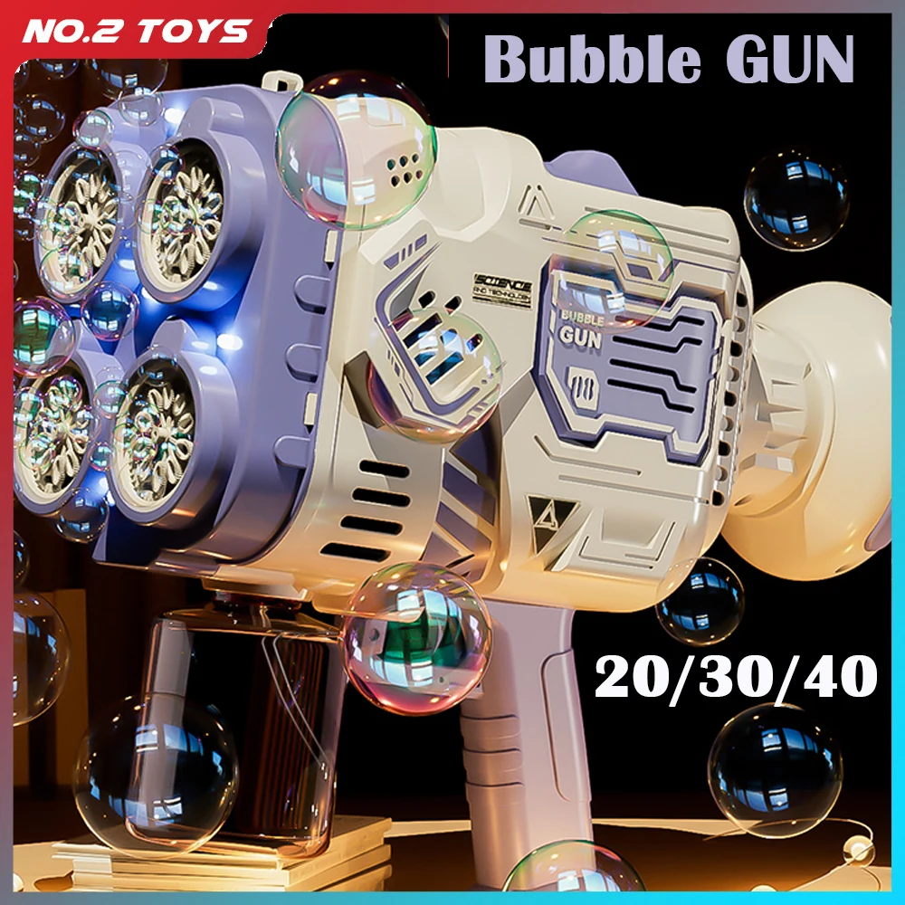 20/30 Holes Bubble Gun Soap Bubbles Machine Gun Shape Automatic Blower Outdoor Games Toys for