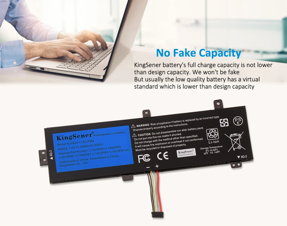 KingSener-bateria do portátil para Lenovo IdeaPad, L15L2PB4,