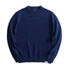 Sauce Zhan Mens Sweater Pullovers Sweater for Man Cotton Indigo Fadeable Knitted Sweater  Regular Fit 5