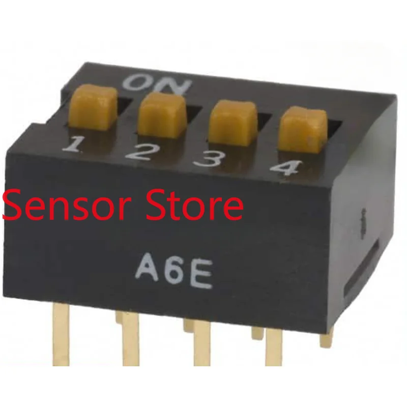 10PCS A6E-4104 Dip Switch 4-digit A6E Coded Horizontal Vertical Toggle  2.54