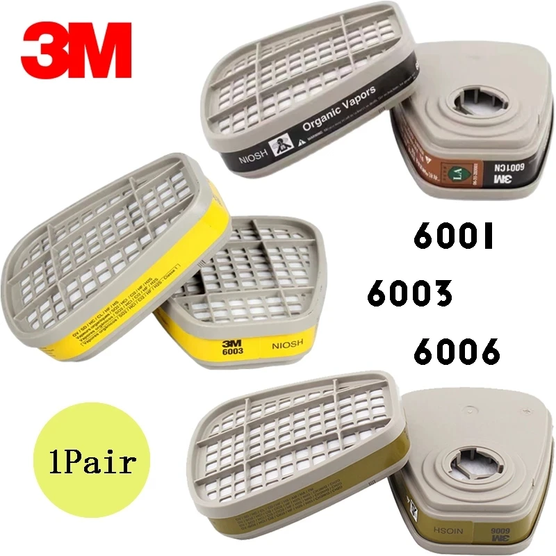 3M Activated Carbon Filter Cartridge 6001/6002/6003/6006 Multi-Gas Protection Vapor Respirator For 7502 6200 6502 6800 Face Mask |