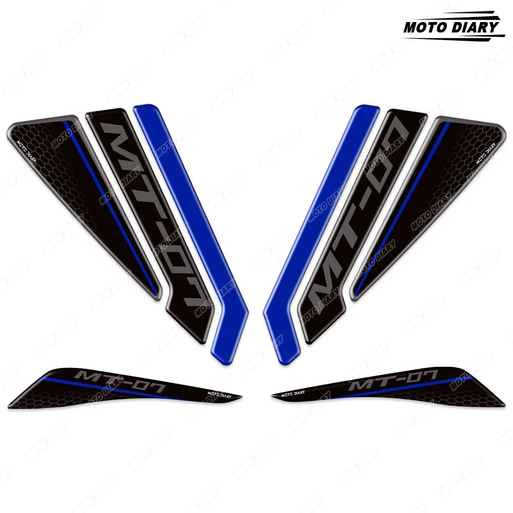 Motorcycle Fuel Tank Stickers 3D Tank Top tail fairing Decals Waterproof For MT-07 MT 07 MT07 2021 2022 2023 2024