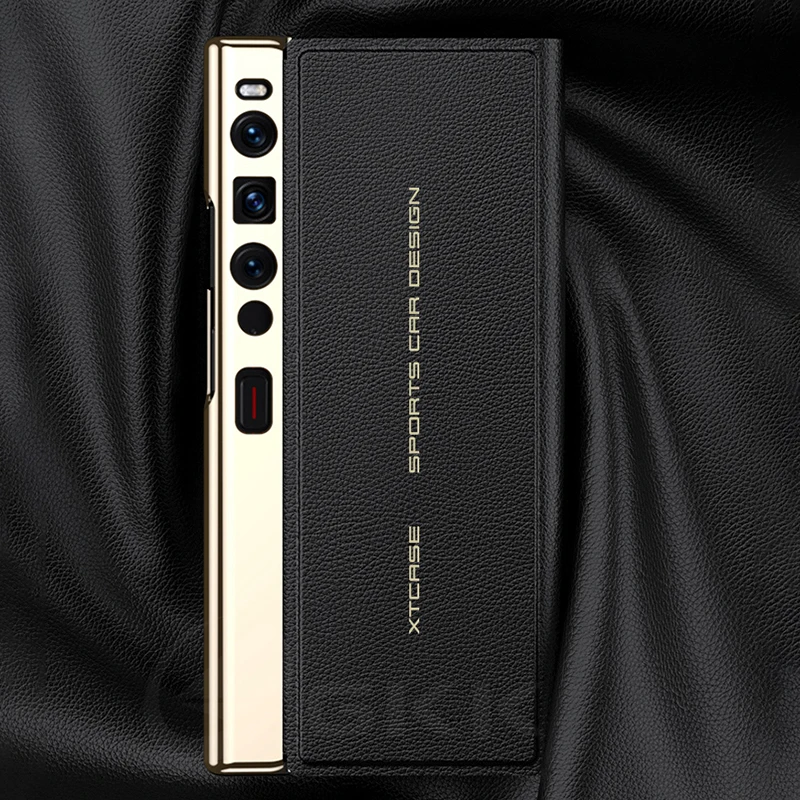 Original Case For Huawei Mate XS 2 Luxury Plating Painted Leather Magnetic Fold