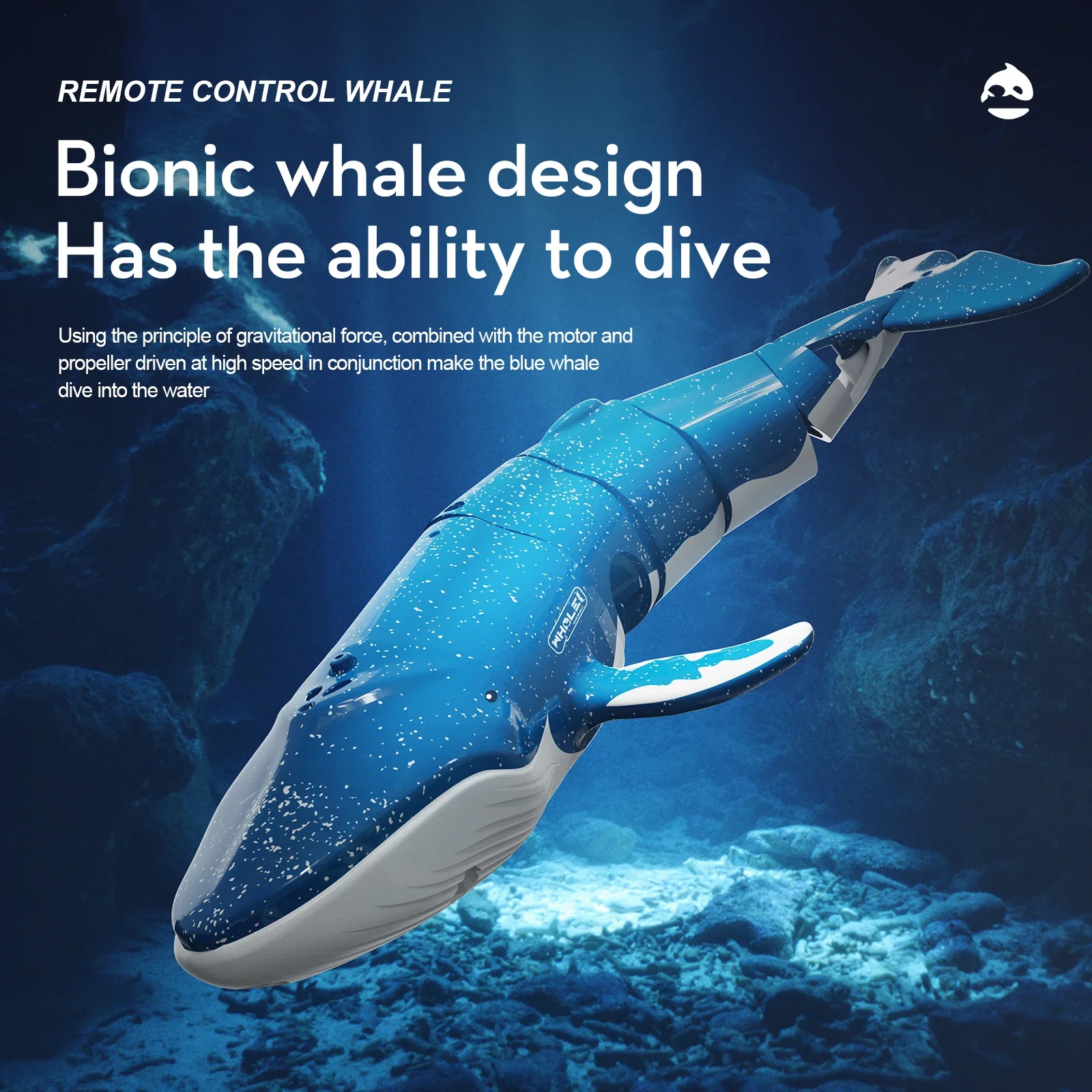 Rc Shark Toy 10M Diving Submarine Whales Remote Control Animals Waterproof Bathtub Pool Electric Toys for Boys Kids Gift
