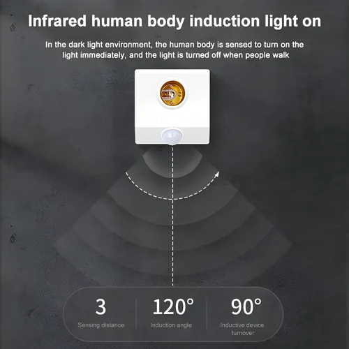 새로운 110V-240V 스마트 PIR 유도 적외선 모션 센서 E27 LED 램프베이스 홀더, 조명 제어 스위치 전구 소켓 어댑터 포함 5