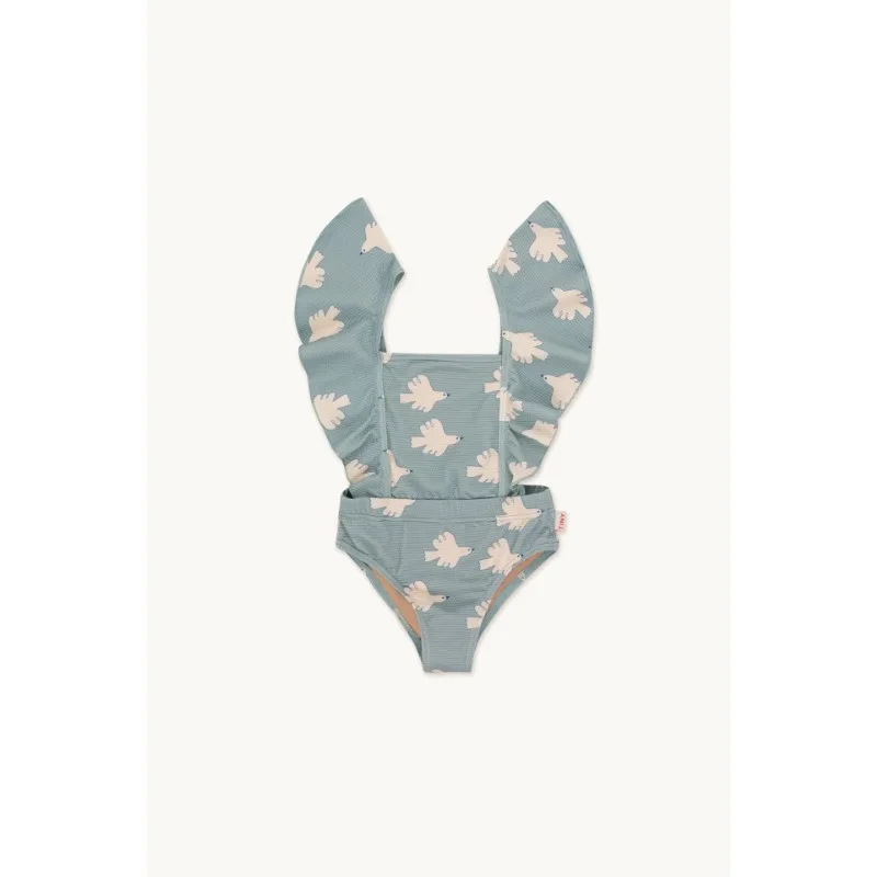 Girl Swimwears Seagull Long Sleeved Swimsuit Baby Girls Swimwear Boy Beach Shorts Boys Vacation Sunscreen Swimsuits