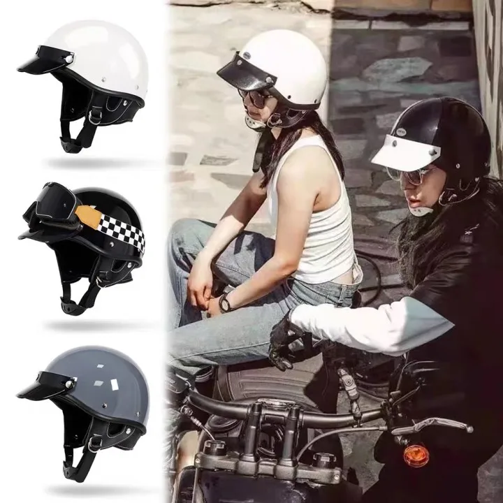 Motorcycle helmet small shell open face motorcycle motorcross Casco Capacete helmet, Jet Vintage retro helmet, Matte