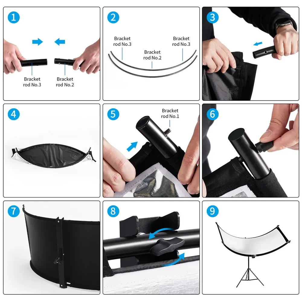 Selens 4 Colors Collapsible U-type Reflector Light Reflective Screen With Tripod