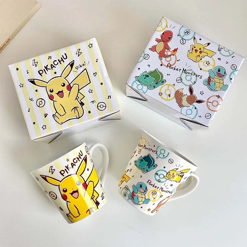 

Pokemon Cup Pikachu Charmander Cartoon Kawaii 300Ml Ceramic Material Coffee Cup Mug Ceramic Cup Office Essentials Children Gift