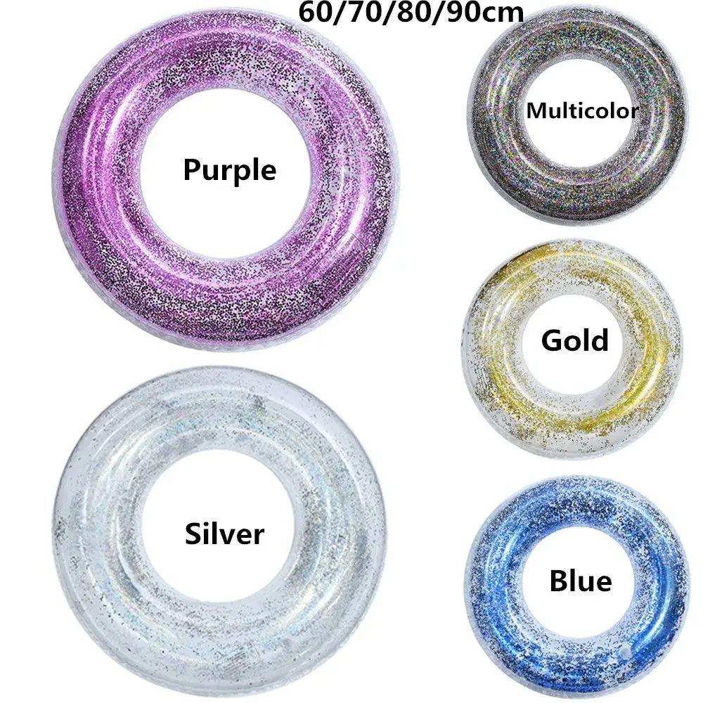 Summer Glitter Inflatable Transparent Swimming Pool Swimming Ring Safety Float Circle Pool