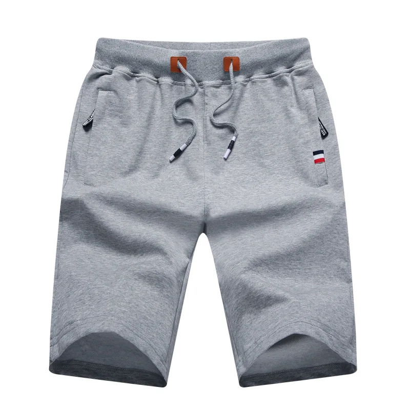 Summer Men's Knitted Sports Running Shorts Thin Pure Cotton Beach Capris Oversized Loose Casual Breeches Fashion Middle Pants