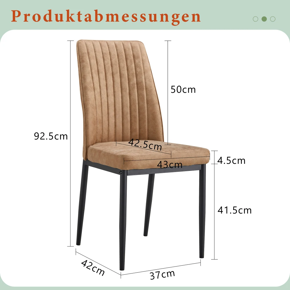Modernes, ergonomisches 4-teiliges Esszimmerstuhl-Set – stabile silberne Metallbeine, gepolsterter Sitz aus weißem PU-Leder, stilvoll und elegant – Detail 12