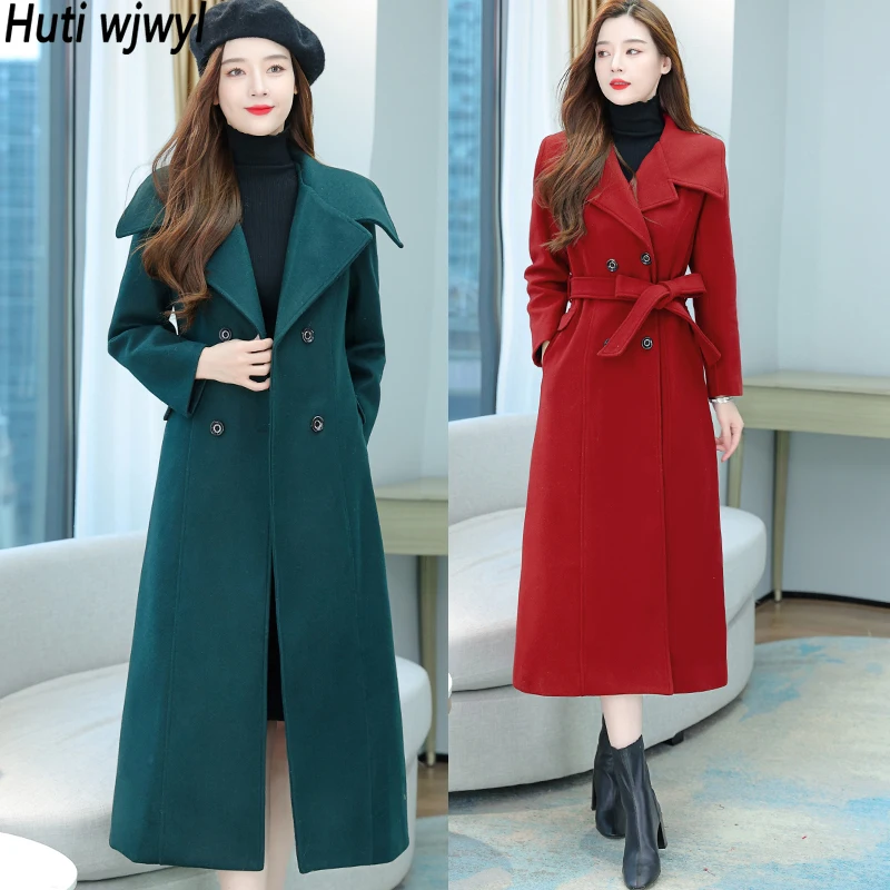 Abrigos gruesos de lana para mujer, abrigo de Vintage coreano, elegante, ajustado, sólido, para oficina y fiesta, otoño e invierno, 2023 - AliExpress Ropa de mujer