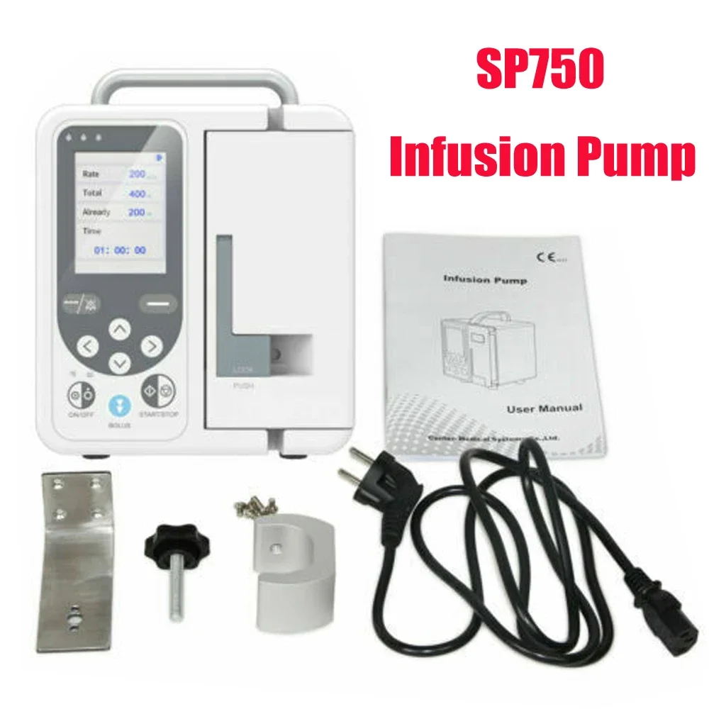 SP750 Portable Medical Infusion Pump Electronic LCD Real Time Rechargable High-accuracy Volumetric Digital Syringe Pump Device