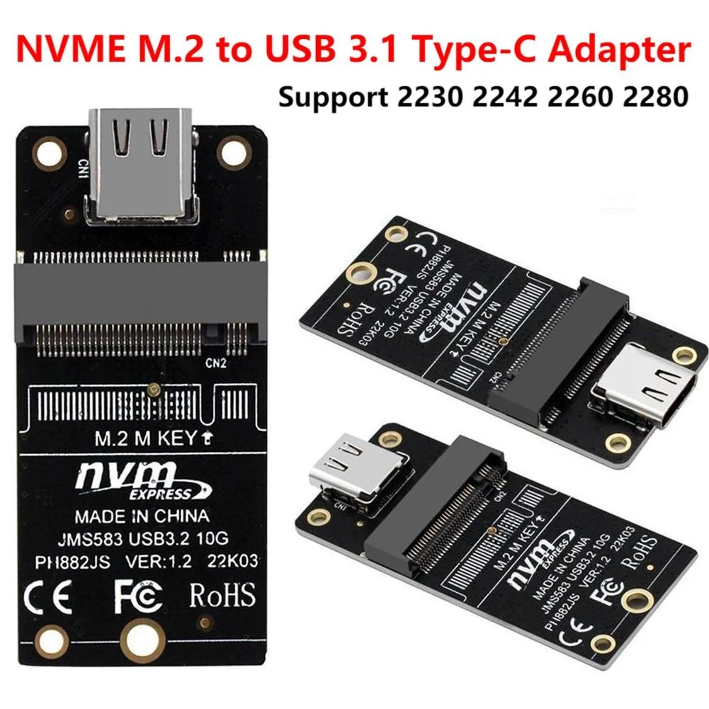 Nvme m 2 to usb 3 1 type c adapter m2 nvme ssd adapter jms583 10gbps jpg