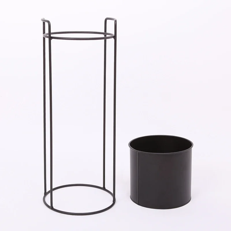 Black Iron Flowerpot Holder Living Room Floor Standing Plant Stand Green Ivy Potted Display Shelf Home Decora Indoor Gardening