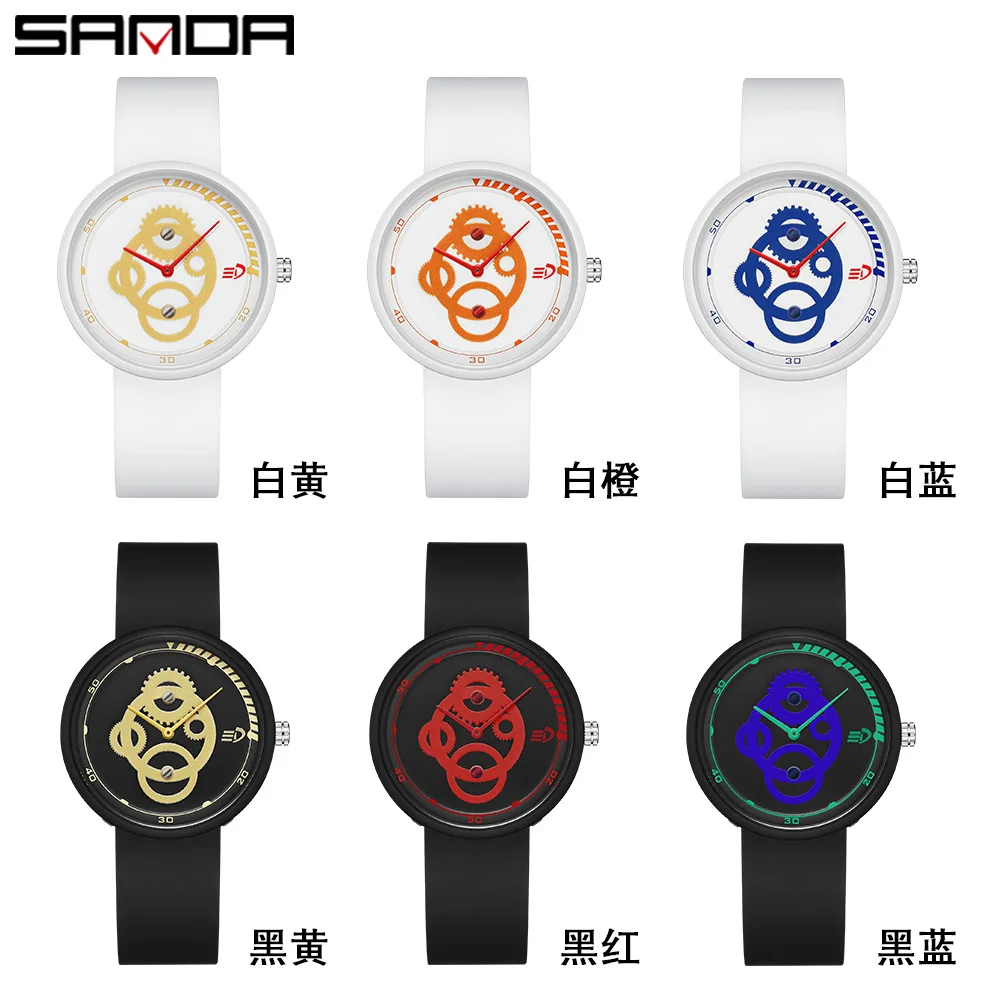 SANDA's new minimalist Instagram style electronic watch, popular on the internet, is a silicone minimalist waterproof reloj