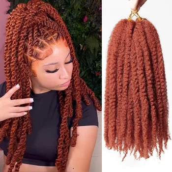 Afro Kinky Curly Marley Braids Synthetic Hair Extensions Curly Braids Jumbo Hair Braiding For Africa Women Hairpieces 8stands 1