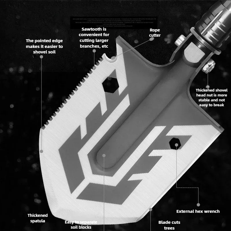 Engineer Shovel Multifunctional Outdoor Camping Survival Gear Folding Fishing Shovel Anti-slip Professional Outdoor Tools 4