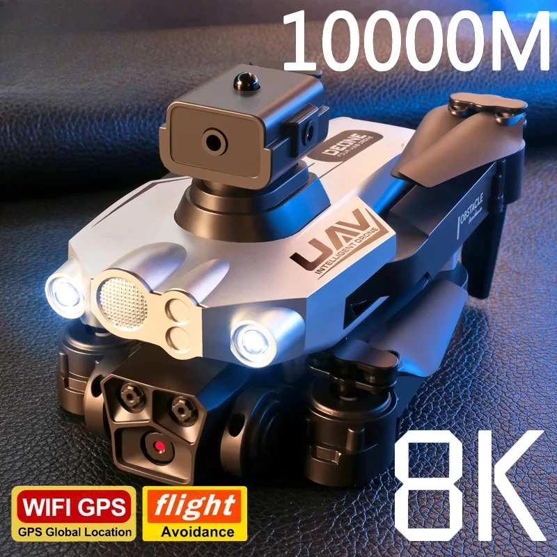 Drone Quadcopter GISAEV LU200 Drone 8K 5G GPS Professional HD Aerial Photography Triple-Camera WIFI Obstacle Avoidance Drone 10000M