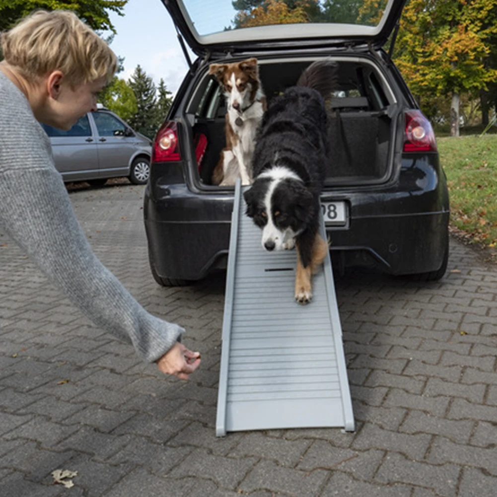 Folding Pet Dog Step Stairs Portable Lightweight Dogs Ramp Ladder Ramp for Trucks for Medium & Large Dogs Get Into A Car