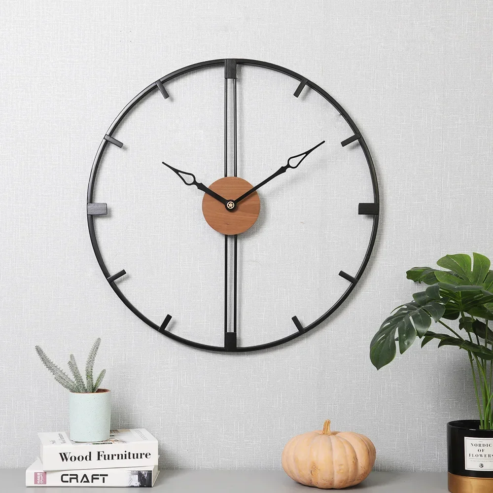 

Wall Decoration Wall Clock Personalized Creative Big Clock Metal Kitchen Living Room Mute Wall Clocks