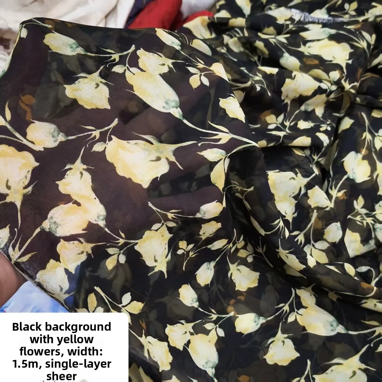 New DIY Large Size Sample Card Fabric Silk Simulation Chiffon Patterned Material for Clothing Handmade Crafts Home Fabric - 2