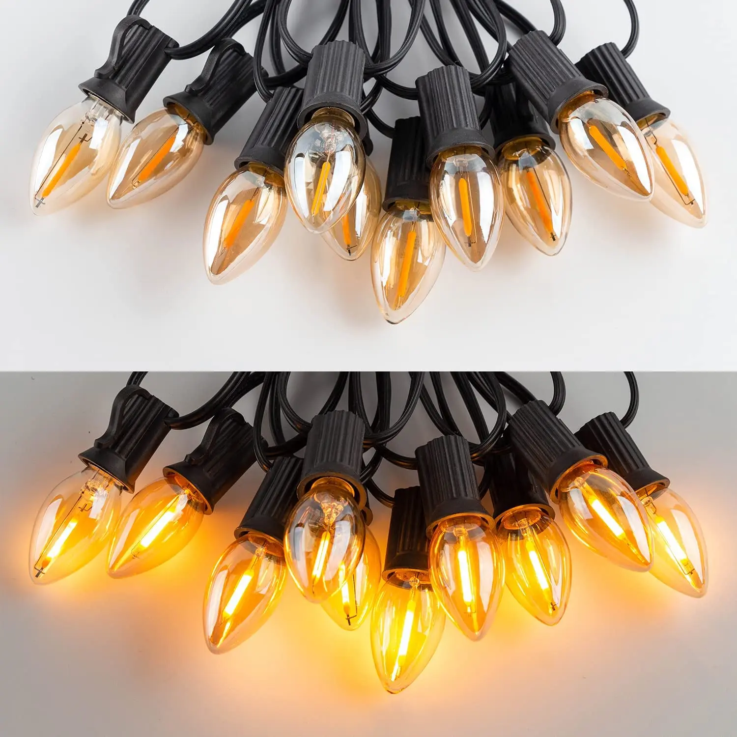 C7 Natale Luci Esterne Ghirlanda Impermeabile Bianco Caldo Led String Lighting Collegabile Gazebo Esterno Ghirlanda Luci Ombrello